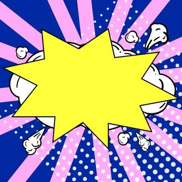 Comic Blank Speech Bubble With Copy Space Over Circular Color Background Design Stockillustratie