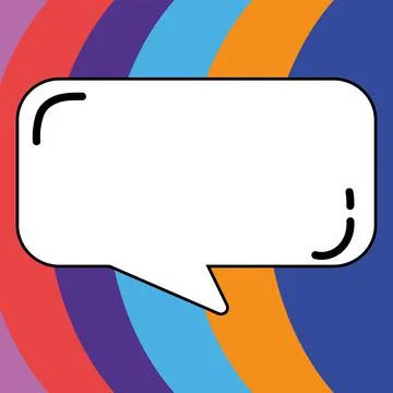 Comic Blank Speech Bubble With Copy Space Over Circular Color Background Design Stock Illustration