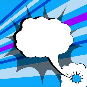 Comic Blank Speech Bubble With Copy Space And Colorful Doodles. Design Of Empty Stock Illustration