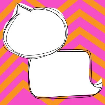 Comic Blank Speech Bubble With Copy Space Over Circular Color Background Design Stock Illustration