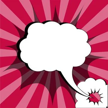 Comic Blank Speech Bubble With Copy Space And Colorful Doodles. Design Of Empty Stock Illustration