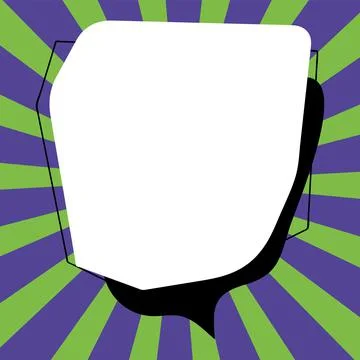 Comic Blank Speech Bubble With Copy Space Over Circular Color Background Design Stock Illustration