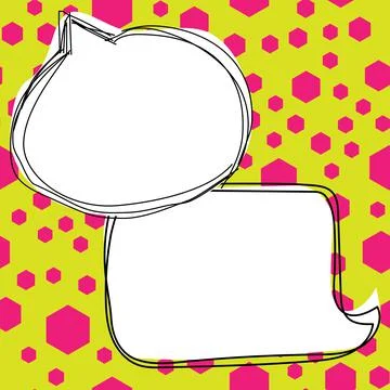 Comic Blank Speech Bubble With Copy Space Over Circular Color Background Design 스톡 일러스트