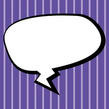 Comic Blank Speech Bubble With Copy Space Over Circular Color Background Design Illustrazione stock
