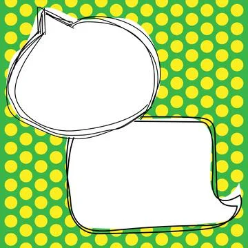 Comic Blank Speech Bubble With Copy Space Over Circular Color Background Design Stockillustratie