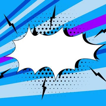 Comic Blank Speech Bubble With Copy Space And Colorful Doodles. Design Of Empty Stock Illustration