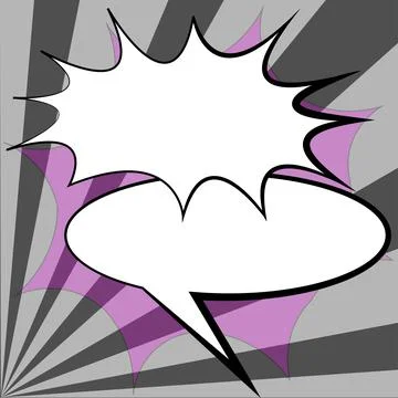 Comic Blank Speech Bubble With Copy Space And Colorful Doodles. Design Of Empty Stock Illustration