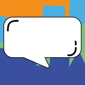 Comic Blank Speech Bubble With Copy Space Over Circular Color Background Design Stock Illustration