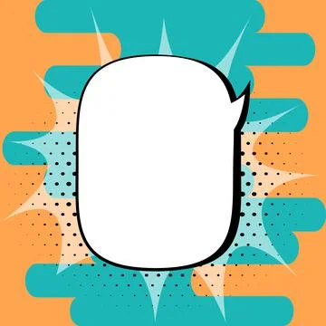 Comic Blank Speech Bubble With Copy Space And Colorful Doodles. Design Of Empty イラスト素材