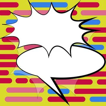 Comic Blank Speech Bubble With Copy Space And Colorful Doodles. Design Of Empty Stock Illustration