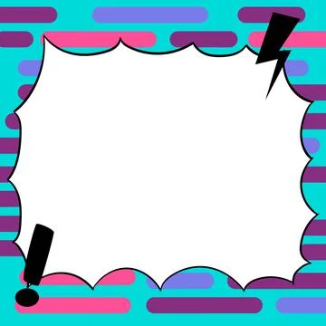 Comic Blank Speech Bubble With Copy Space And Colorful Doodles. Design Of Empty Stock Illustration