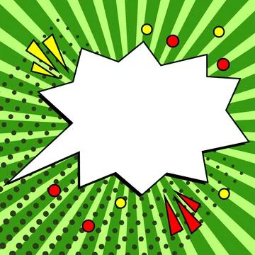 Comic Blank Speech Bubble With Copy Space Over Circular Color Background Design Stock Illustration