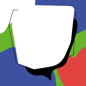 Comic Blank Speech Bubble With Copy Space Over Circular Color Background Design Stock Illustration