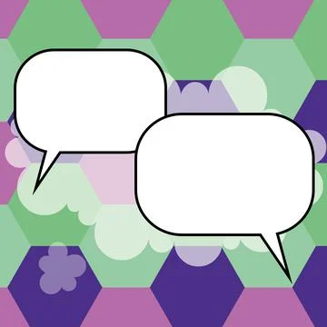Comic Blank Speech Bubble With Copy Space Over Circular Color Background Design Stockillustratie