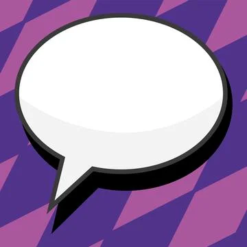 Comic Blank Speech Bubble With Copy Space Over Circular Color Background Design Stock Illustration