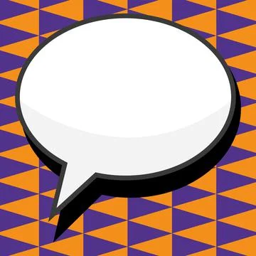 Comic Blank Speech Bubble With Copy Space Over Circular Color Background Design Illustrazione stock