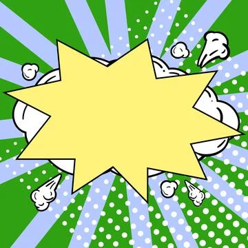 Comic Blank Speech Bubble With Copy Space Over Circular Color Background Design Stock Illustration