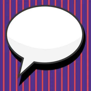 Comic Blank Speech Bubble With Copy Space Over Circular Color Background Design Stock Illustration