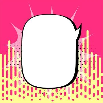 Comic Blank Speech Bubble With Copy Space And Colorful Doodles. Design Of Empty Stock Illustration