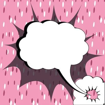 Comic Blank Speech Bubble With Copy Space And Colorful Doodles. Design Of Empty イラスト素材