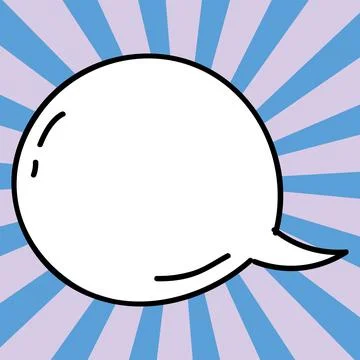 Comic Blank Speech Bubble With Copy Space Over Circular Color Background Design Stock Illustration