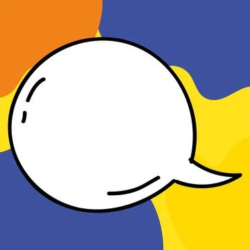 Comic Blank Speech Bubble With Copy Space Over Circular Color Background Design Stockillustratie