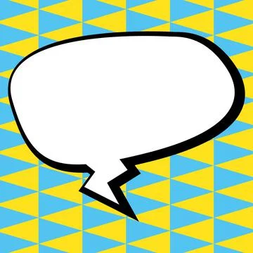 Comic Blank Speech Bubble With Copy Space Over Circular Color Background Design Stock Illustration