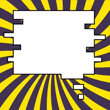 Comic Blank Speech Bubble With Copy Space Over Circular Color Background Design Stockillustratie