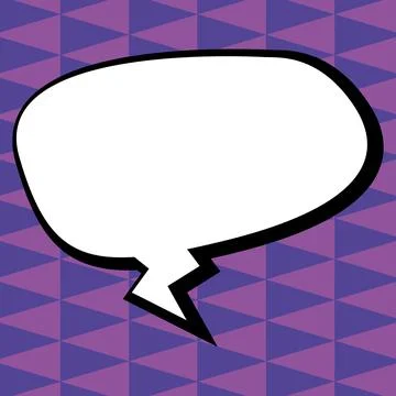 Comic Blank Speech Bubble With Copy Space Over Circular Color Background Design Stockillustratie