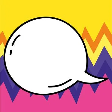 Comic Blank Speech Bubble With Copy Space Over Circular Color Background Design Stock Illustration