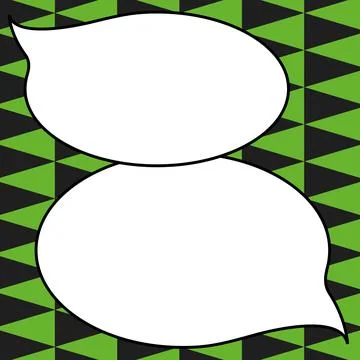 Comic Blank Speech Bubble With Copy Space Over Circular Color Background Design Illustrazione stock