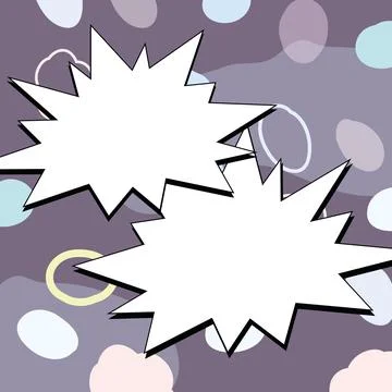 Comic Blank Speech Bubble With Copy Space And Colorful Doodles. Design Of Empty Stock Illustration