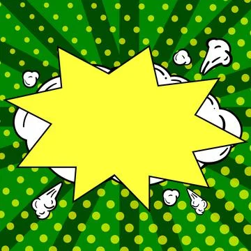 Comic Blank Speech Bubble With Copy Space Over Circular Color Background Design Stockillustratie