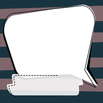Comic Blank Speech Bubble With Copy Space Over Circular Color Background Design Stock Illustration