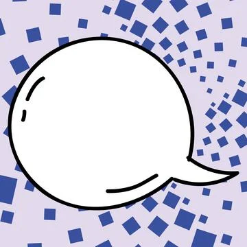 Comic Blank Speech Bubble With Copy Space Over Circular Color Background Design Stockillustratie