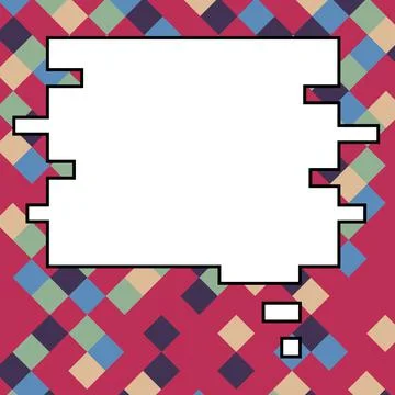 Comic Blank Speech Bubble With Copy Space Over Circular Color Background Design 스톡 일러스트