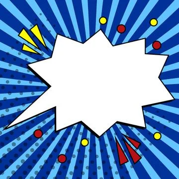 Comic Blank Speech Bubble With Copy Space Over Circular Color Background Design 库存插图