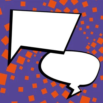 Comic Blank Speech Bubble With Copy Space Over Circular Color Background Design Stockillustratie
