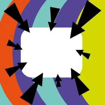 Comic Blank Speech Bubble With Copy Space Over Circular Color Background Design Stockillustratie