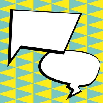 Comic Blank Speech Bubble With Copy Space Over Circular Color Background Design 스톡 일러스트