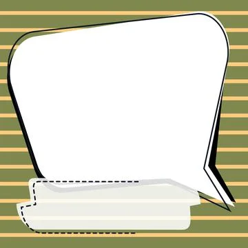 Comic Blank Speech Bubble With Copy Space Over Circular Color Background Design Stock Illustration