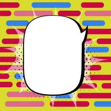 Comic Blank Speech Bubble With Copy Space And Colorful Doodles. Design Of Empty Stock Illustration