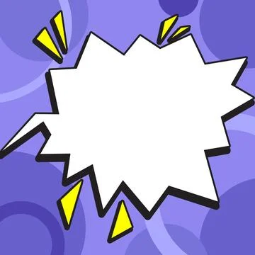 Comic Blank Speech Bubble With Copy Space Over Color Background Design. Empty Stockillustratie