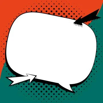 Comic Blank Speech Bubble With Copy Space Over Color Background Design. Empty Stock Illustration