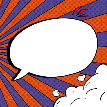 Comic Blank Speech Bubble With Copy Space Over Color Background Design. Empty Stock Illustration