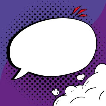 Comic Blank Speech Bubble With Copy Space And Colorful Doodles. Design Of Empty Stock Illustration