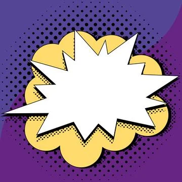 Comic Blank Speech Bubble With Copy Space Over Color Background Design. Empty Stock Illustration