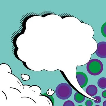 Comic Blank Speech Bubble With Copy Space Over Color Background Design. Empty Stock Illustration