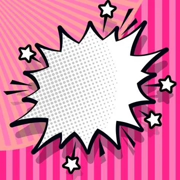 Comic Blank Speech Bubble With Copy Space Over Color Background Design. Empty Stock Illustration