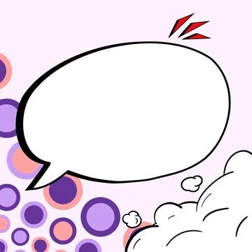 Comic Blank Speech Bubble With Copy Space And Colorful Doodles. Design Of Empty Stock Illustration